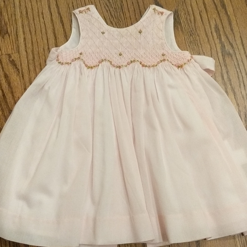 Smock floral embroidered dress